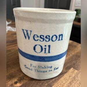 Wesson Oil Stoneware Crock